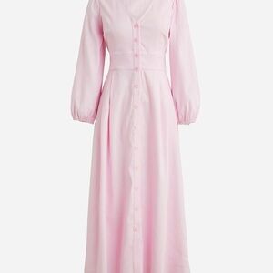 J. Crew Soft Pink Long Sleeve Maxi Dress